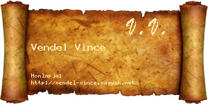 Vendel Vince névjegykártya