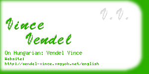 vince vendel business card